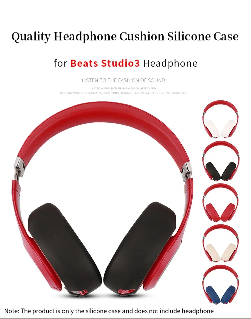 

High Quality Headphone Cover Compatible with Beats Studio 2/3 Earphone Cushion earmuffs washable Silicone Protective Case