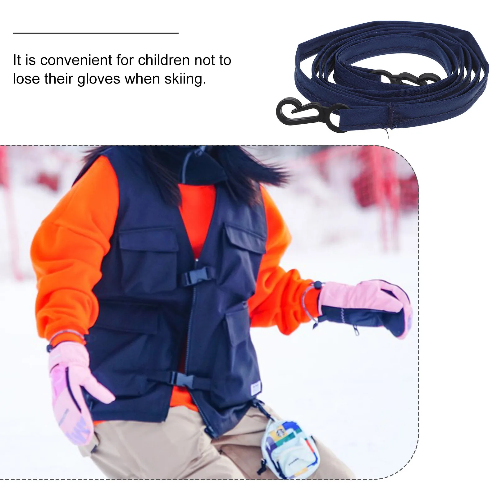 Skihandschoenhouder Clip Antisliptouw Anti-verloren Wintersport Veiligheidsband voor kinderen Handschoenhouder Clip Antislip wanten Touw