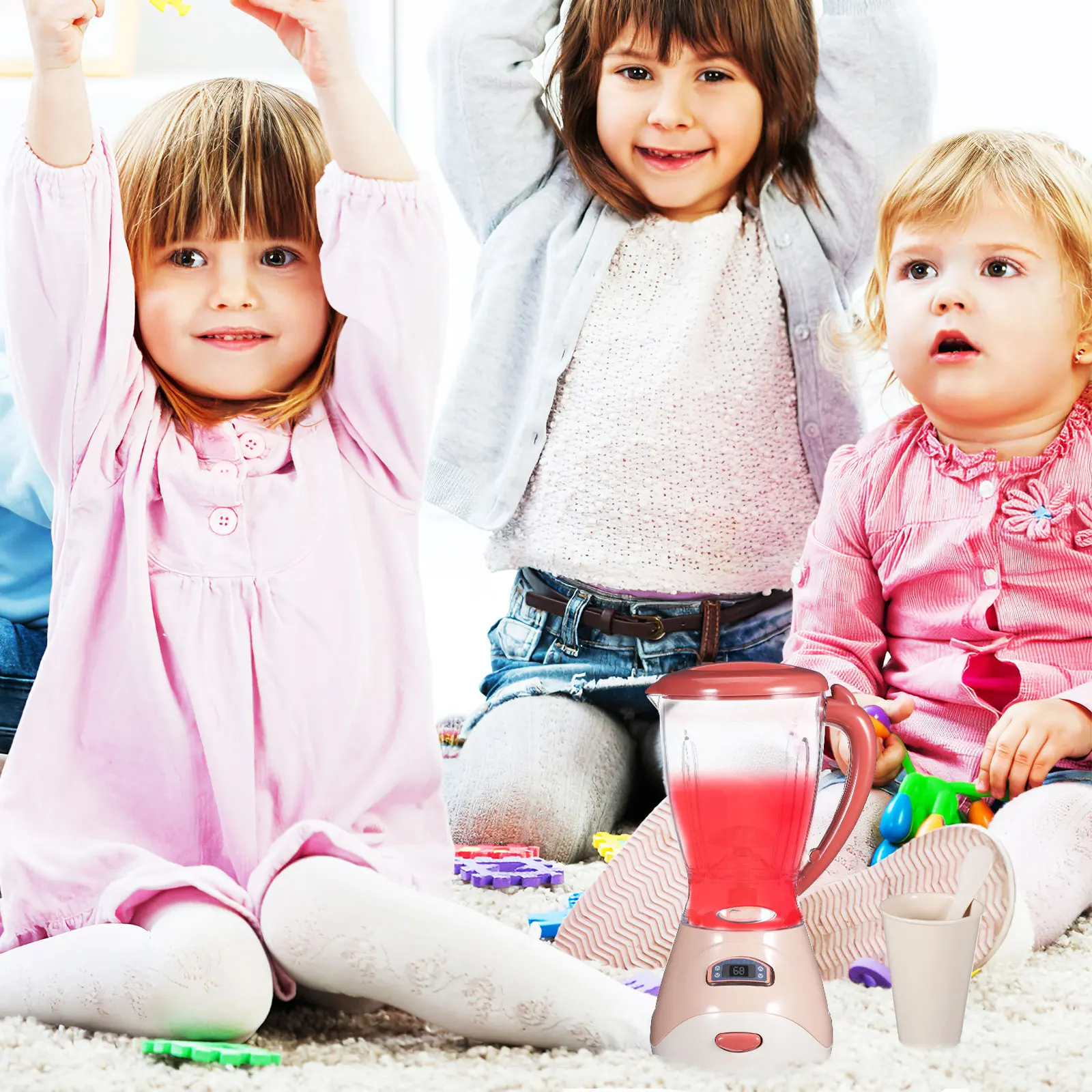 1 stks Elektrische Kids Speeltoestel Mini Juicer Voor Kinderen Simulatie Koken Veilig Stevig Plastic Compact Klein Apparaat Speelkeuken