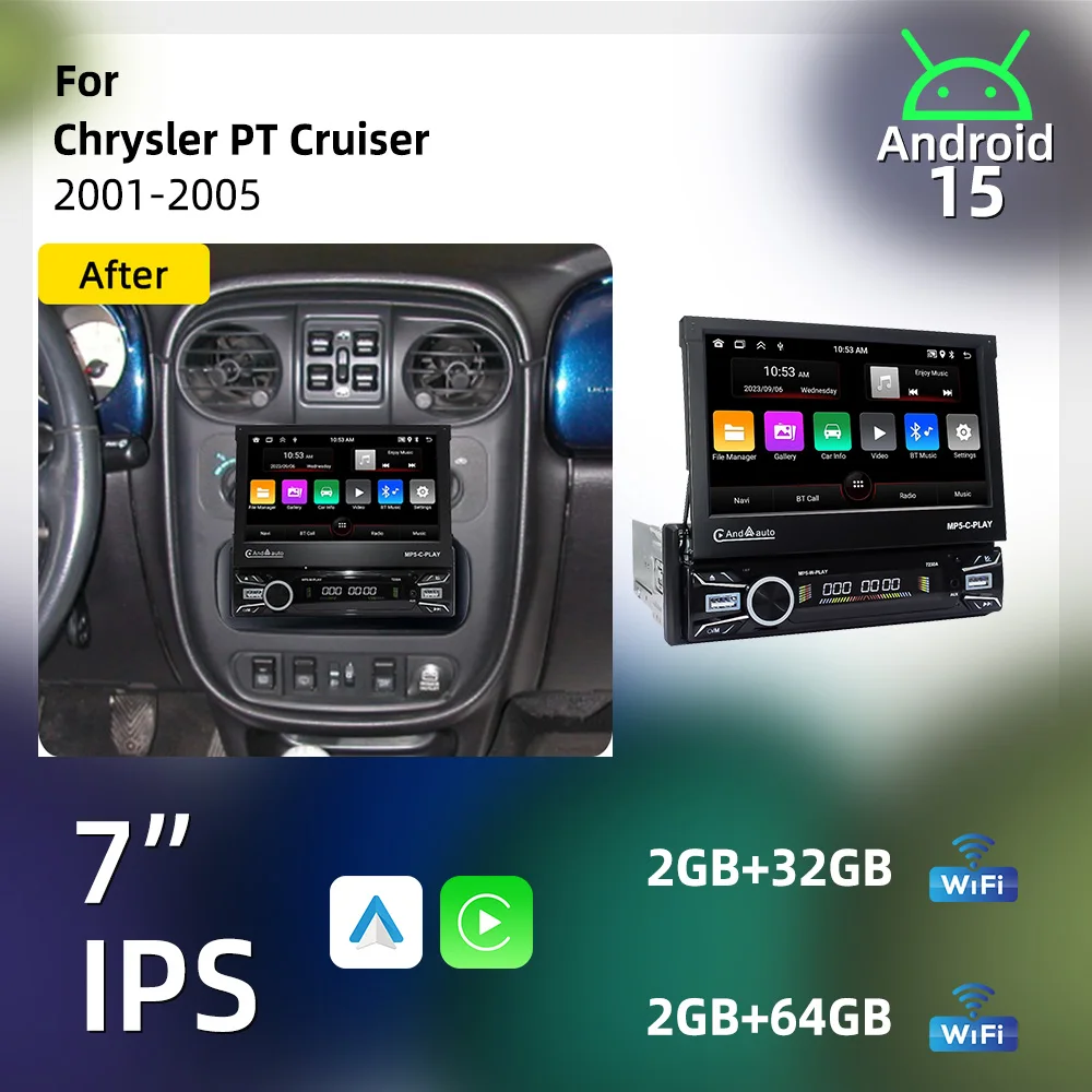 Car Radio for Chrysler PT Cruiser 2001-2005 Multimedia Android 1Din 7