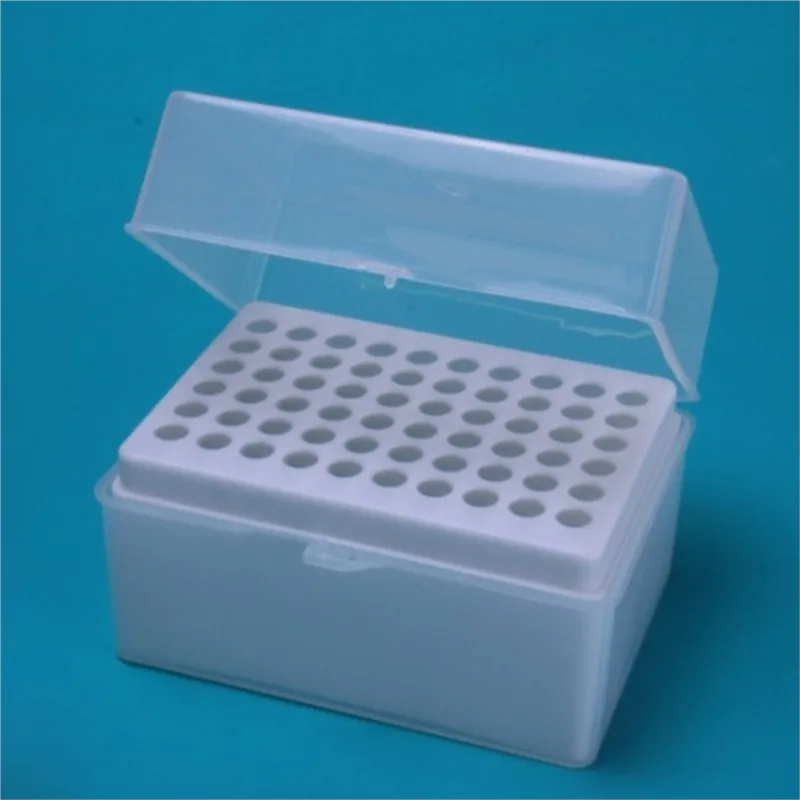 รูปสี่เหลี่ยมผืนผ้า 60 ตำแหน่งห้องปฏิบัติการ 1000UL Pipette Pipettor ปลายด้ามจับกล่อง