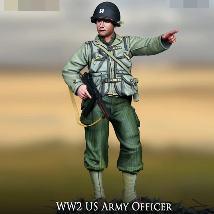 หุ่นเรซิน1/35ตัว GK ทหาร WW2เจ้าหน้าที่กองทัพสหรัฐชุดทหาร wwii ชุดประกอบและไม่มีสี