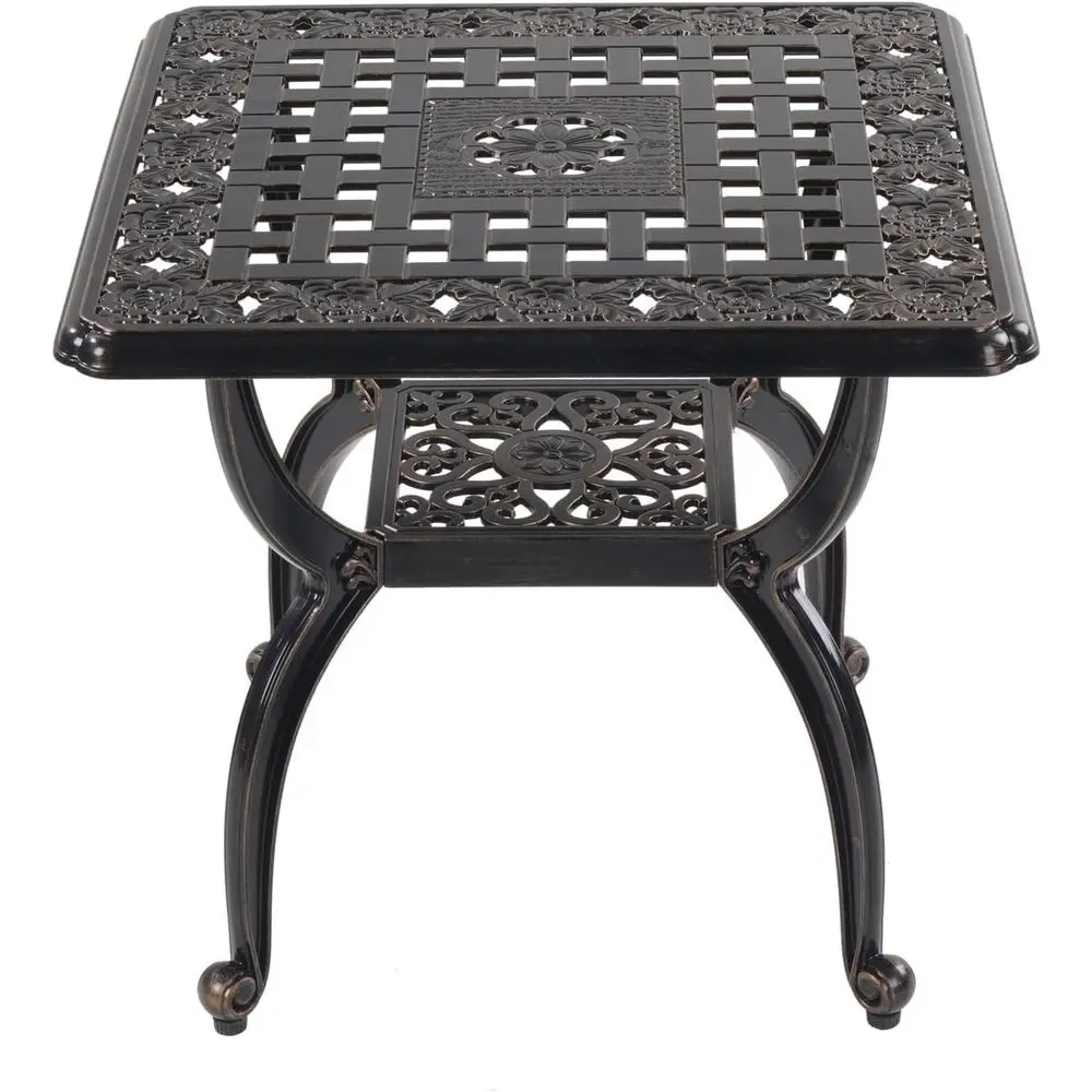 All-Weather Copper Square Outdoor Side Table for Patio, Garden, and Balcony