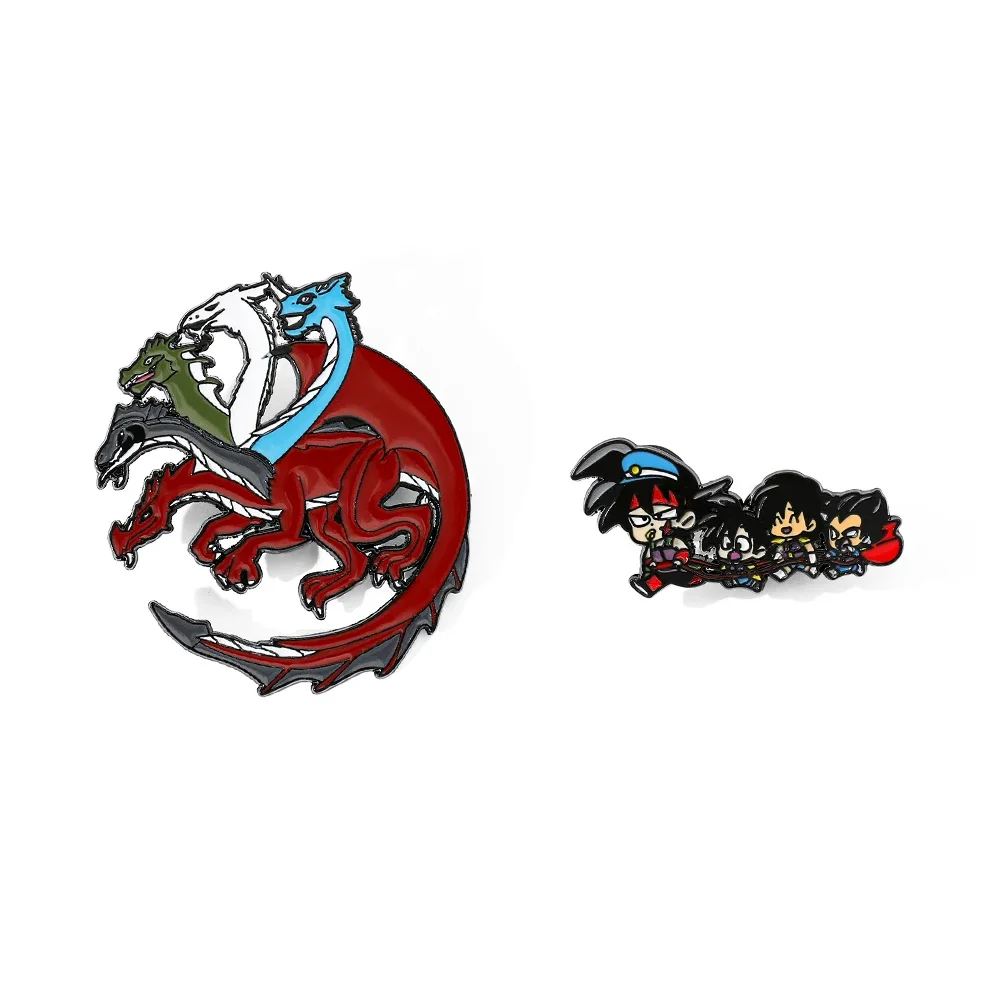 

2 Pcs Fashion Anime Brooch Creative Burdock Enamel Pin Metal Badge Jewelry Clothing Backpack Accessories Gift for Friends