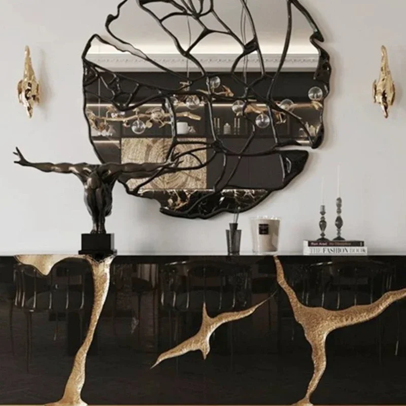 Italian light luxury villa, high-end sideboard, entrance cabinet, living room, fashionable locker, artistic sense