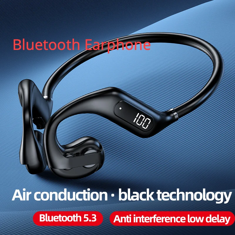 

new air conduction Bluetooth earphones not enter the ear, air conduction wireless sports ear hanging cross-border private model