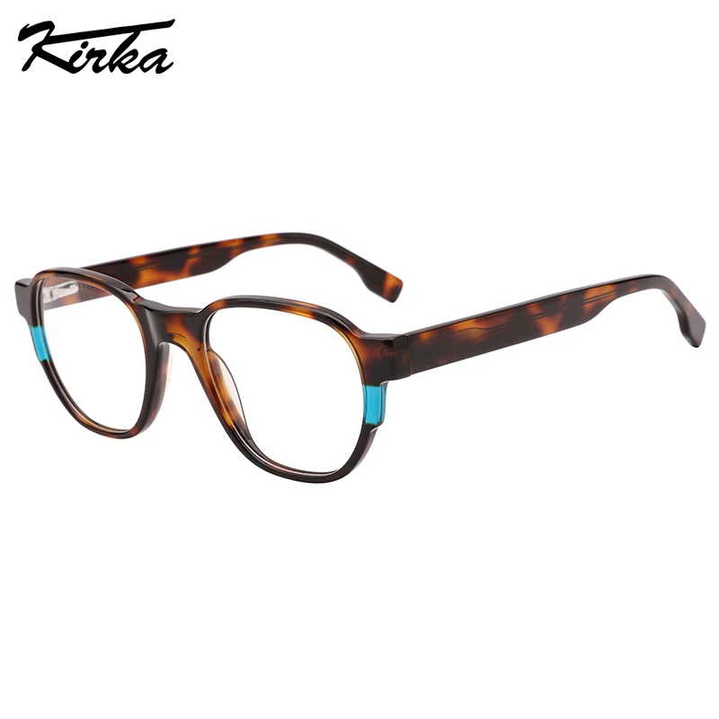 

Kirka Female Acetate Oval Crystal Laminating Colors Optical Frames Prescription Lens Wide Long Temples Eyeglasses WD4232