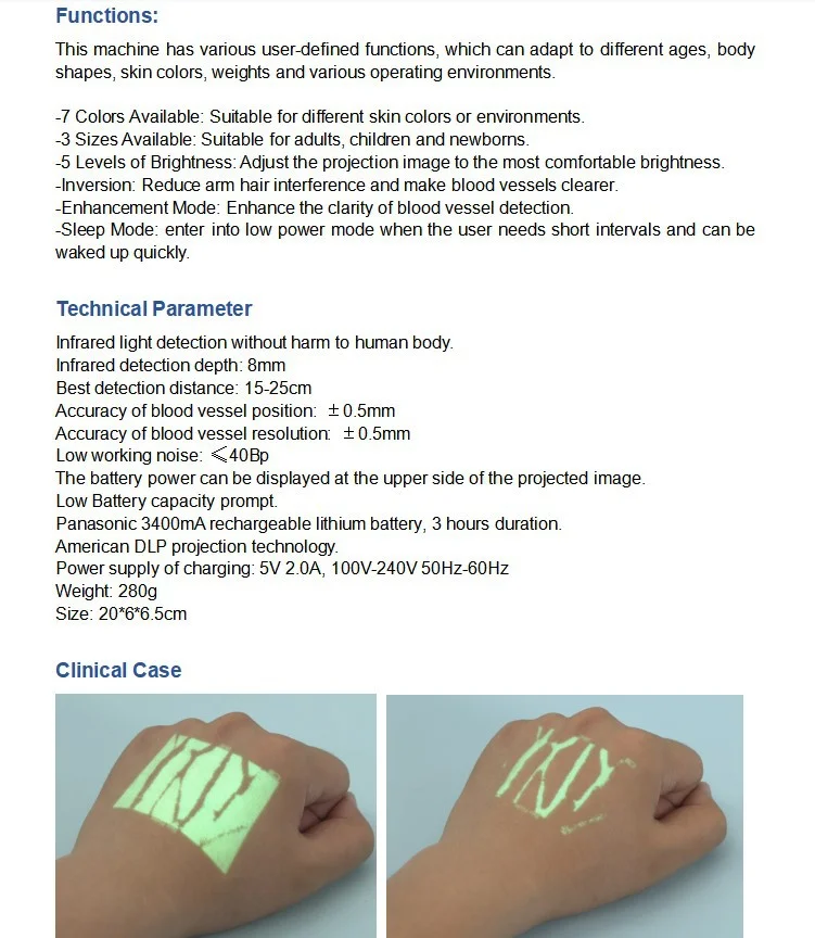 Portable Medical Vein Finder Infrared Device Vein Detector Machine