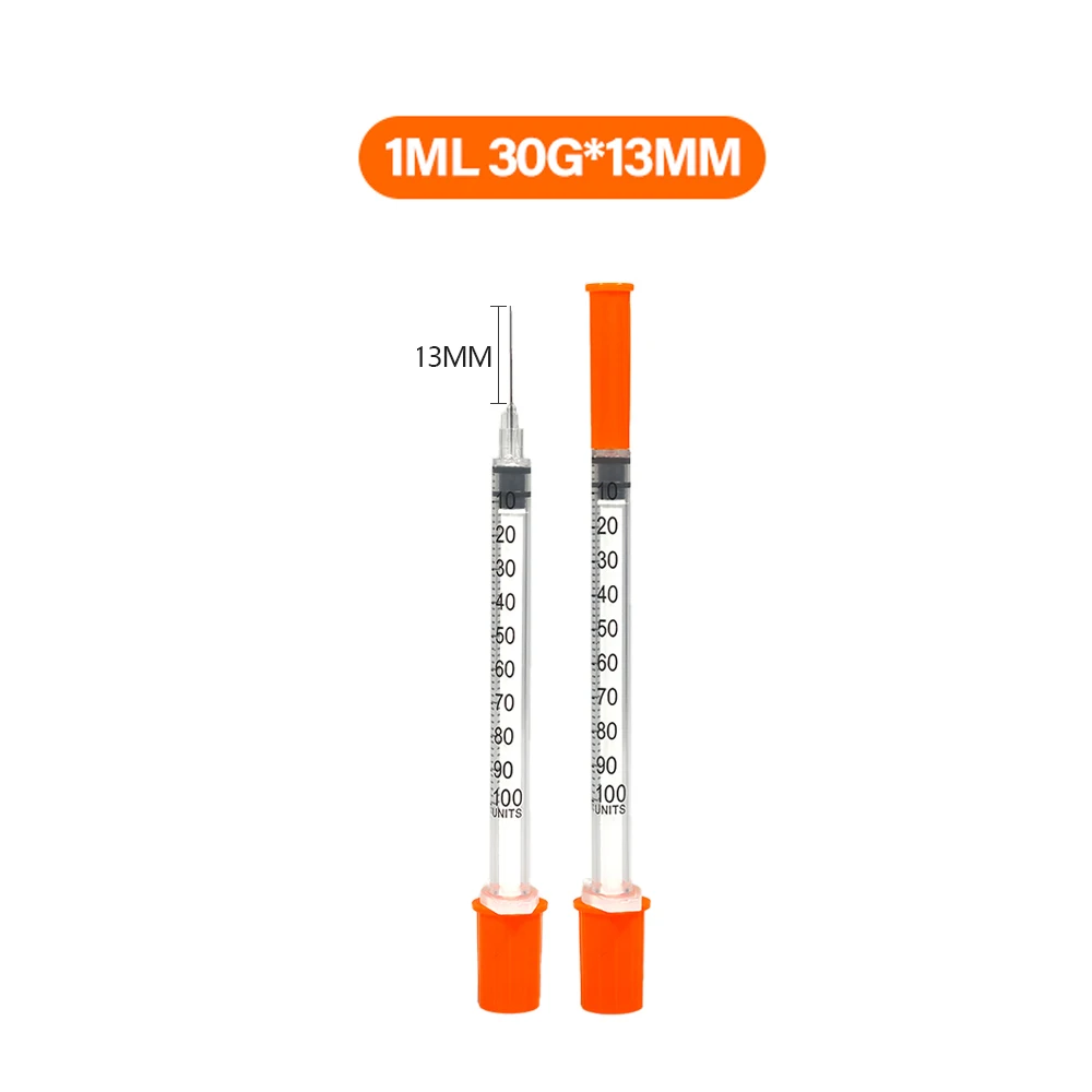 1ml/cc 30G 1/2inch Plastic Manual Sterile Insulin Syringe With 13mm Needle Individually Wrapped for Pets Veterinary Use