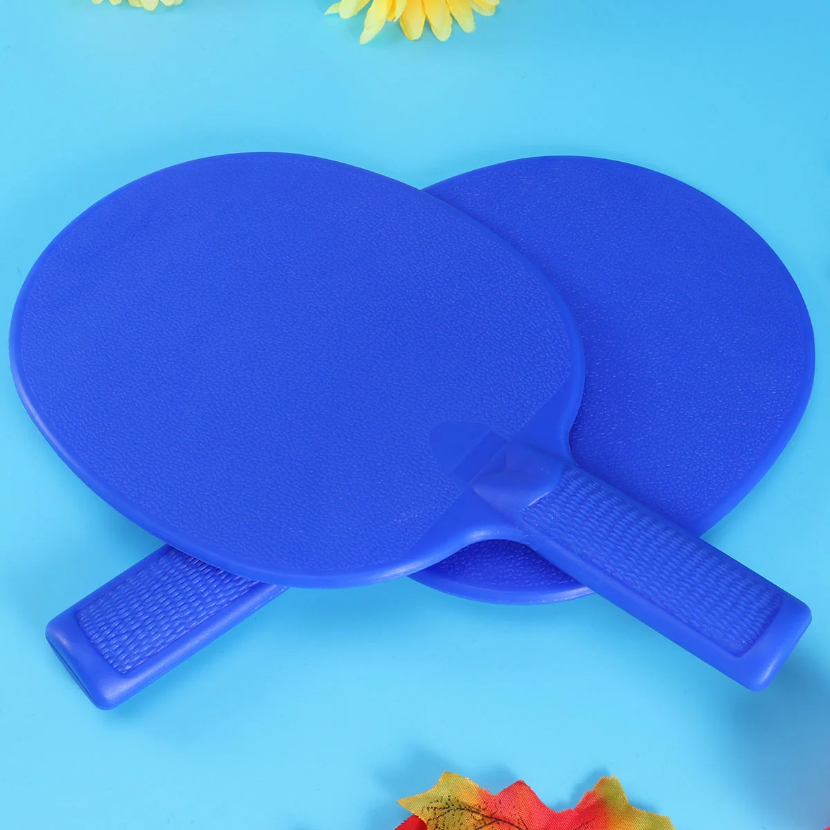 1 Pair Table Tennis Bats Plastic Racket Children Practice Training Plastic Pats for Kids (Blue)