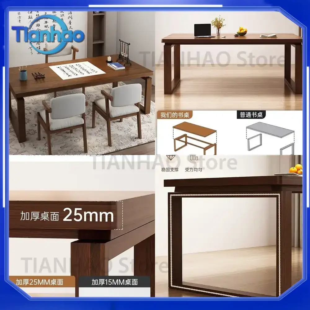 New Chinese Style Calligraphy Desk for Home Use Ink Painting Table with Solid Wood Legs Large Writing Desk Study Desk