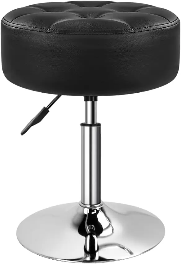 

4.9-inch Thickened Round PU Leather Swivel Adjustable Makeup Chair Ottoman for Bedroom Living Room SPA Salon