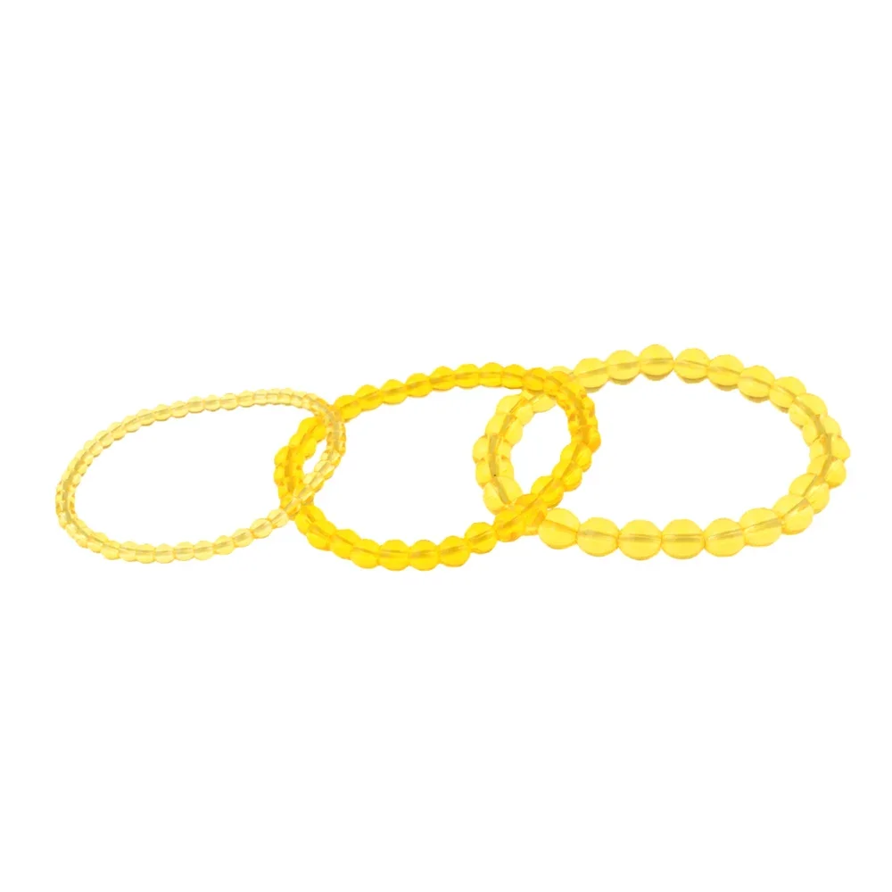 4mm 6mm 8mm Yellow Citrines Bracelet DIY Jewelry Elastic Adjustable Round Beads Glossy Men Women Fashion Jewelry