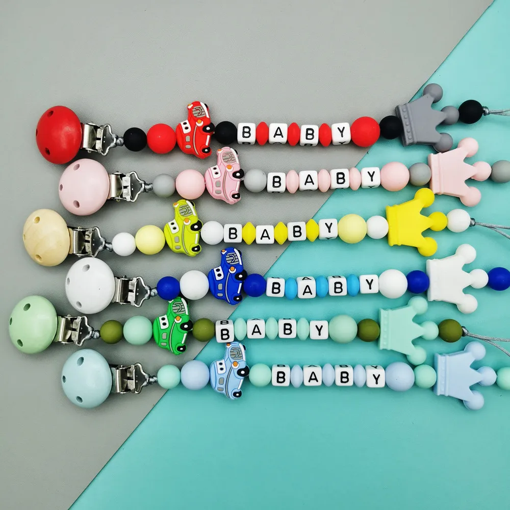 Baby Teether Pacifier Chain Silicone Car Pacifier Clips Infant Nipple Appease Soother Chain Clip Dummy Holder