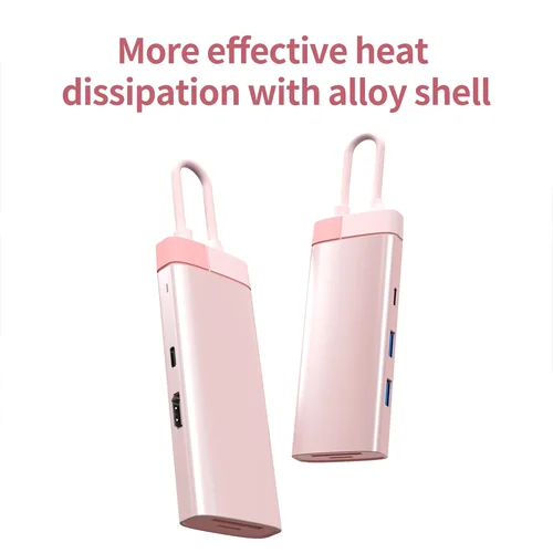 Imagen 2 del producto USB C HUB tipo C a HDMI Compatible con 7 en 1 4K 30HZ tipo C estación de acoplamiento para Lenovo Xiaomi Air Macbook Air M1 M2Pro adaptador