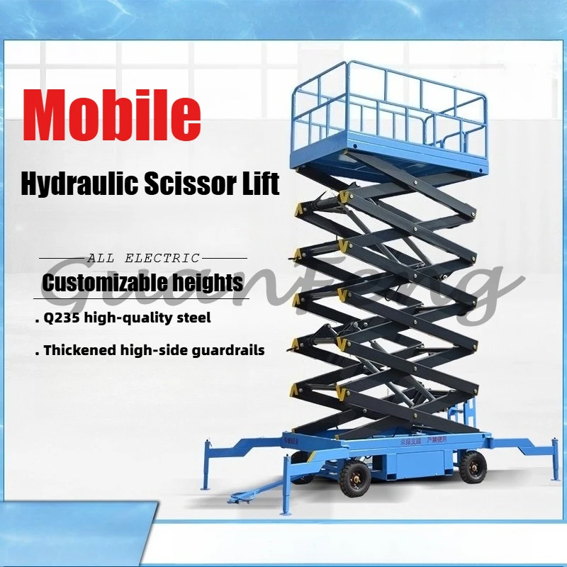 Mobile Small Maintenance Lift Electric Scissor Hydraulic Platform for Home Use Compact Elevating Work Platform