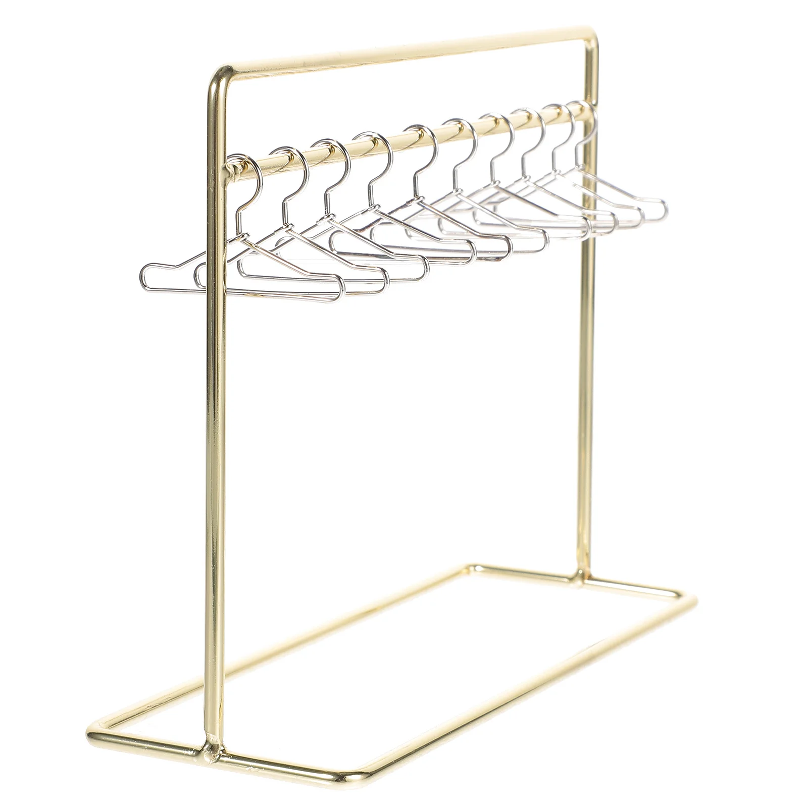 1Set Miniatuur Kleerhanger Metalen Kledingrek Stabiele Jurk Display Rack voor Room Decor Accessoires Hanger