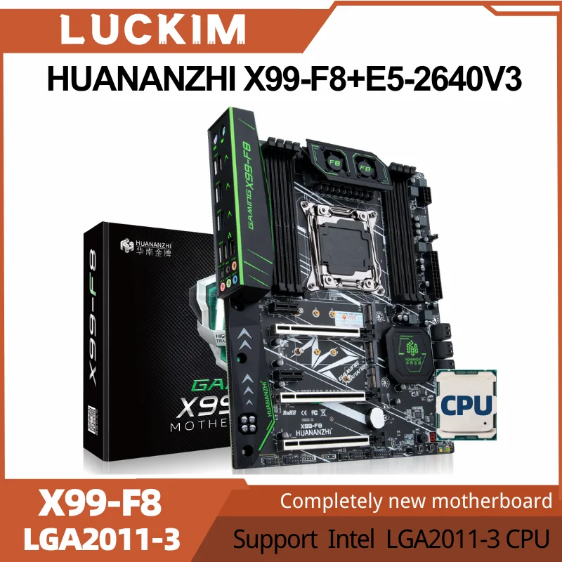 HUANANZHI X99-F8 + E5-2640V 3 Поддержка Intel LGA2011-3 CPU 8 x DDR4 слот памяти, максимальная поддержка 256 ГБ