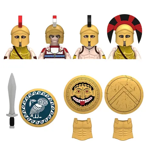 Medieval Rome Castle Knight Building Block Sparta‌ Archer Warrior Soldier Mini Action Figure Toys