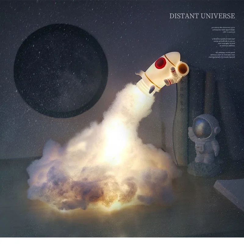 

Homely Rocket Night Light Diy Material Kit Space Astronaut Ins Style Bedside Atmosphere Lamp Decoration Ornament Creative Gift