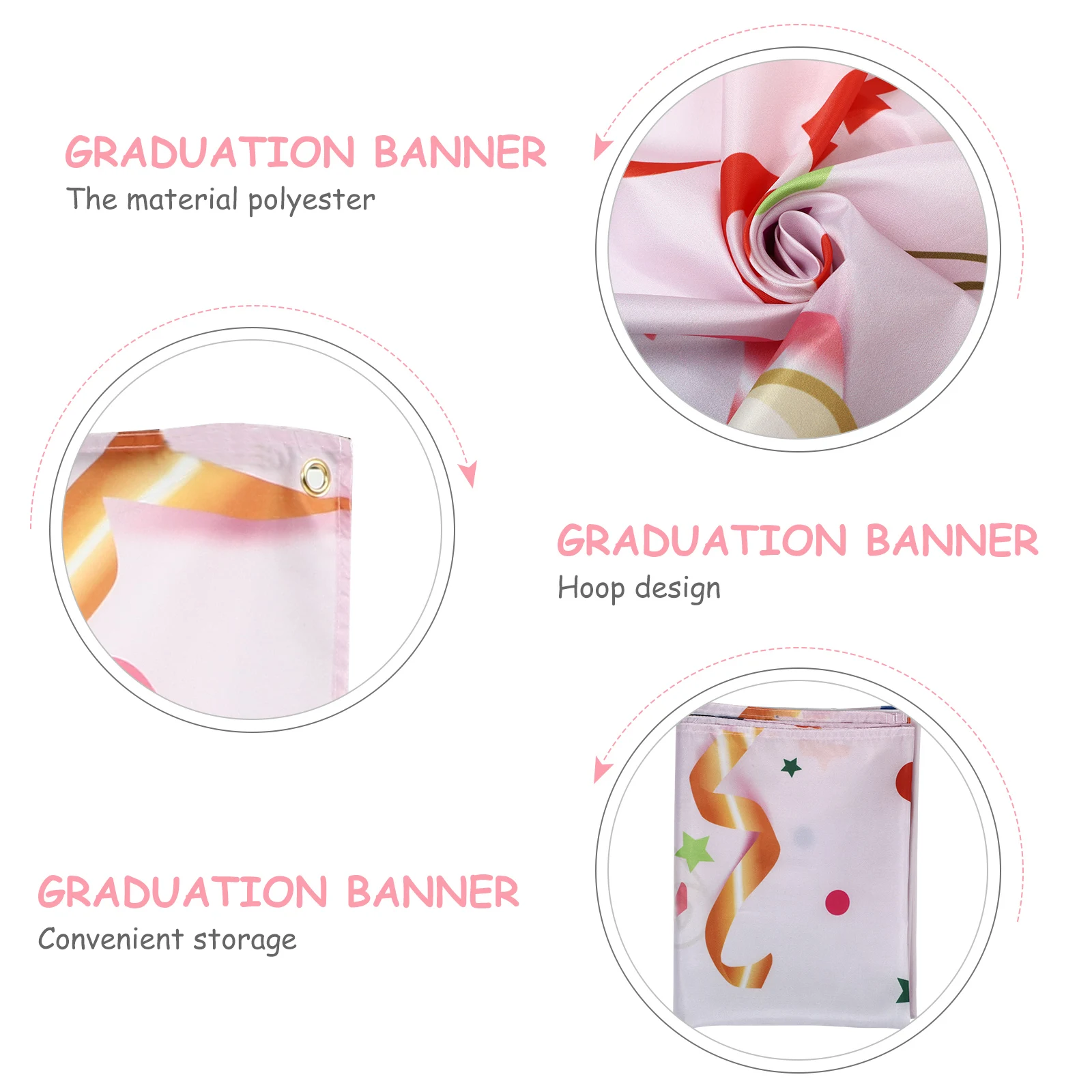 

Graduation Background Cloth Bright Color Polyester Graduation Party Photography Backdrop Theme Pattern Decoration Wall Decor