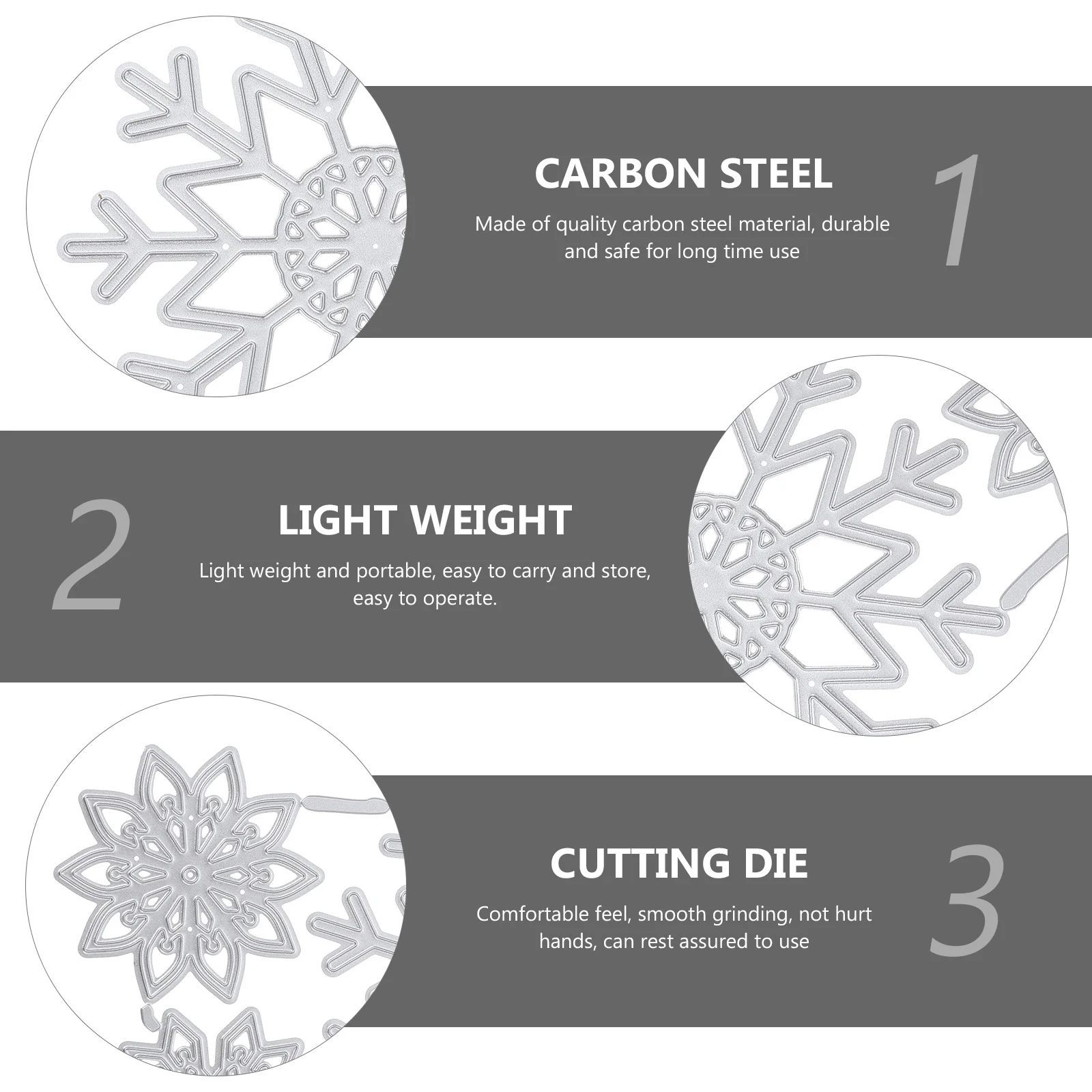 

3Pcs Xmas Snowflake Cutting Dies Carbon Steel DIY Embossing Die Cutter Scrapbook Paper Crafts Templates Xmas Stencils