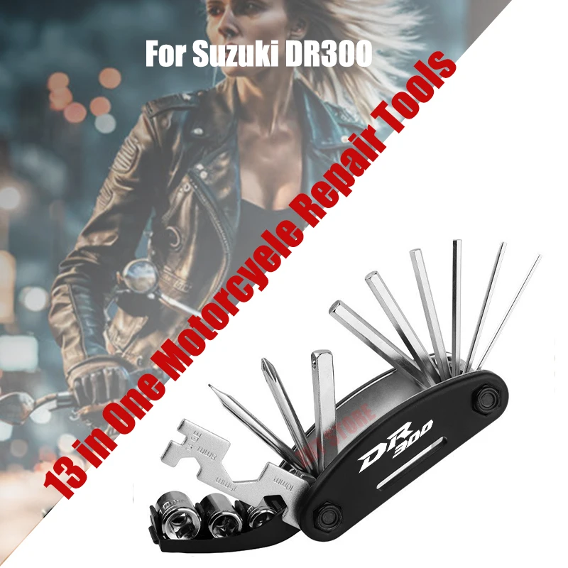 

For Suzuki DR300 13Pcs Motorcycle Bike Tools Repairing Set 13 In 1 Motorcycle Repair Tool Kit for Home Outdoor Travel Camping Sp