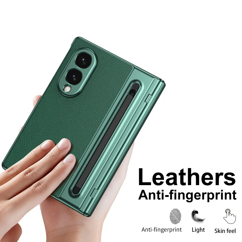 Etui ochronne do Samsung Galaxy Z Fold 8 z ochroną zawiasu, odpornym na odciski palców, z rysikiem i folią, tylna obudowa telefonu komórkowego.