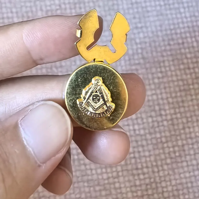 17mm Free Masons Paster Master Rope Badge Button Masonic Metal Craft
