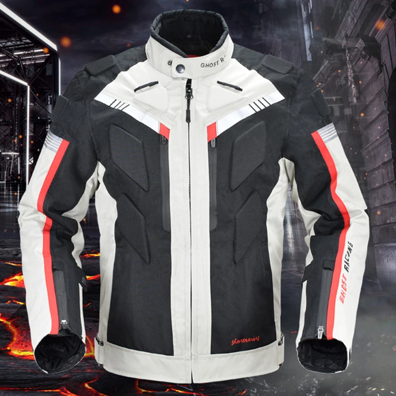 GHOST RACING-Chaqueta de carreras de motocicleta para hombre, conjunto de pantalones de bicicleta de Cross impermeables con protección, traje de carreras de Motocross, traje de Motor