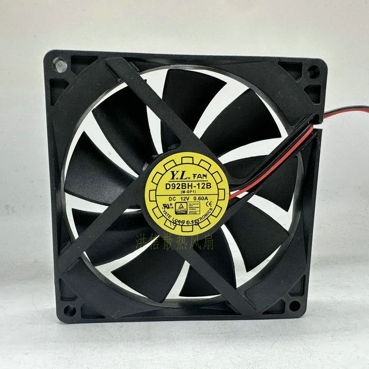 Y.L FAN D92BH-12B DC 12V 0.60A 92x92x15mm 2-Wire Server Cooling Fan