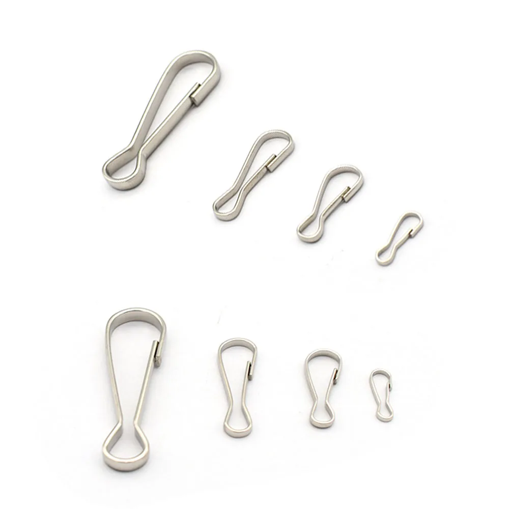 Mini Push Gate Snap Hook Metal Silver Craft Clip Spring Hook Quick Link Clips Keychain Jewelry for Bag Chain key ring ropes