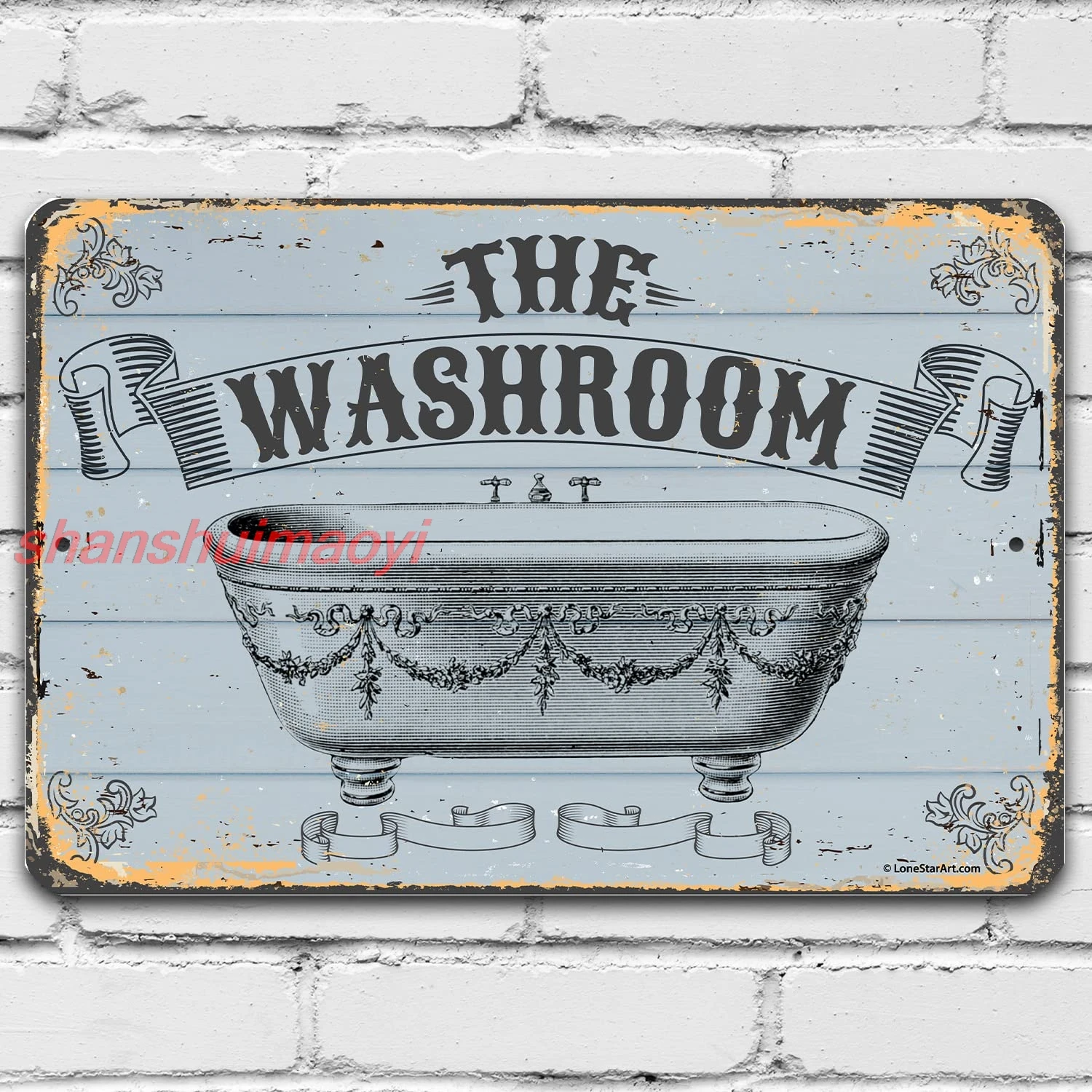 Metal Sign - The Washroom - Durable Metal Sign - Use Indoor/Outdoor - Great Bathroom Decor and Gift Under $20 (Printed on A 7855