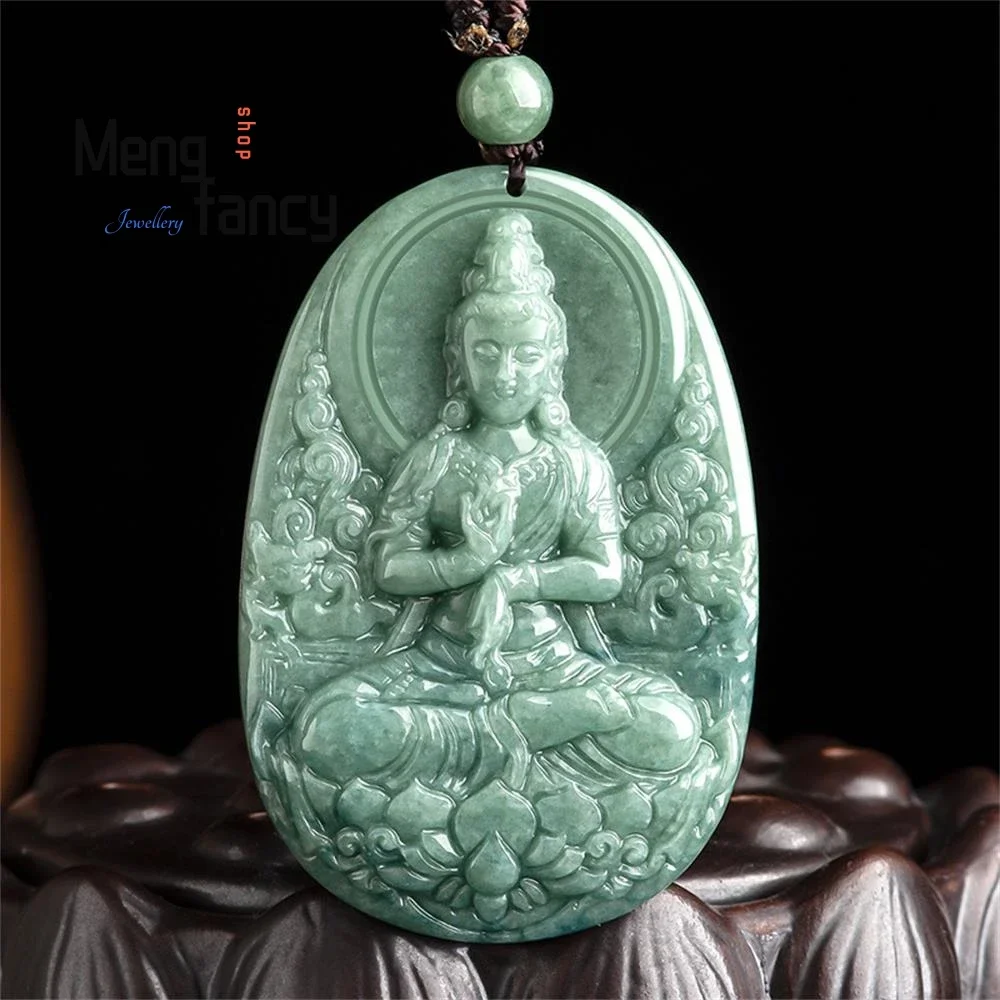 

Natural A-goods Jadeite Bean Seed Baolian Guanyin Jade Pendant Simple Exquisite Best Selling Fashion Jewelry Mascot Holiday Gift