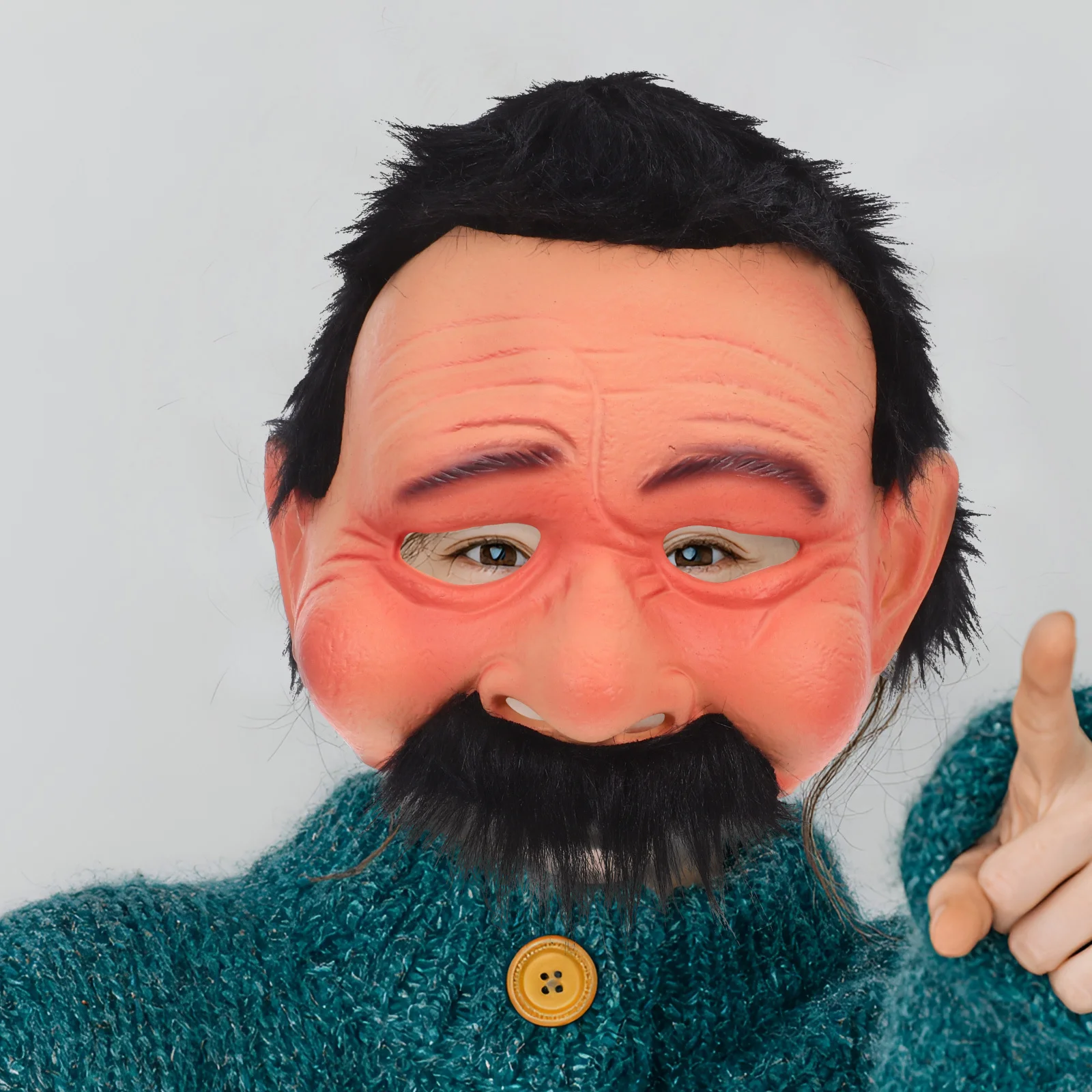 

Realistic Old Man Face Mask Half Latex Elderly Character Cosplay Prop for Halloween Masquerade Party Carnival Costume Scary