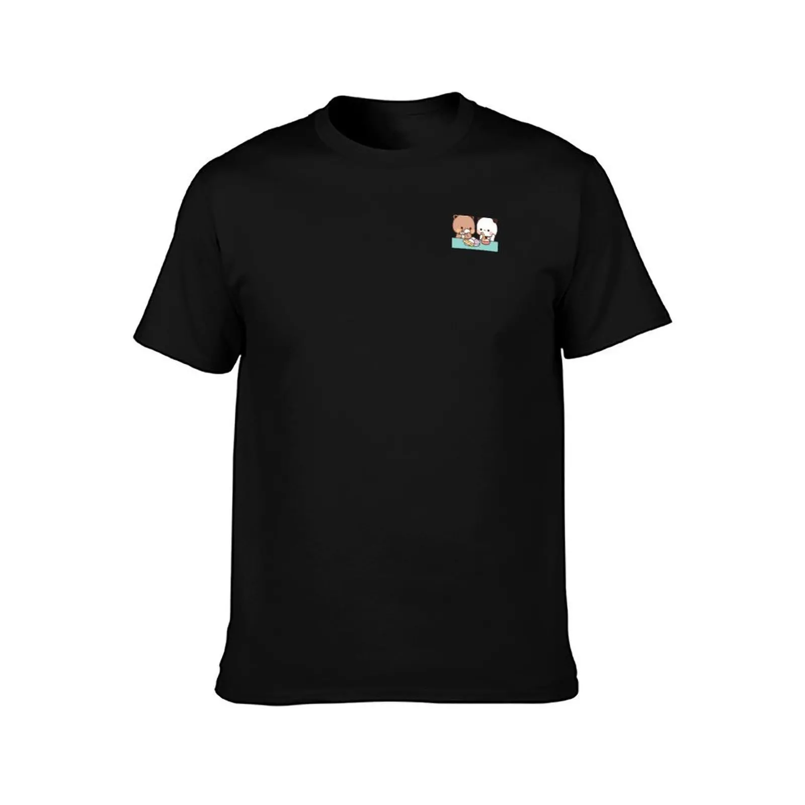 Couple Panda Dudu And Bubu Are Having Breakfast Together T-Shirt, Summer Casual Cotton Tee, Oversized Streetwear Tops