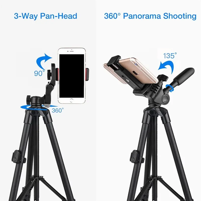 Trípode profesional de 3560 cm para teléfono, soporte de fotografía para cámara de grabación de vídeo, para Xiaomi, HUAWEI, iPhone, Gopro, con control remoto para Selfie, 140