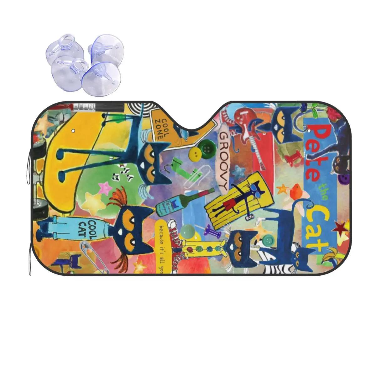 

Солнцезащитный козырек Pete The Cat, лобовое стекло автомобиля, переднее лобовое стекло, солнцезащитный козырек, аксессуары, чехлы