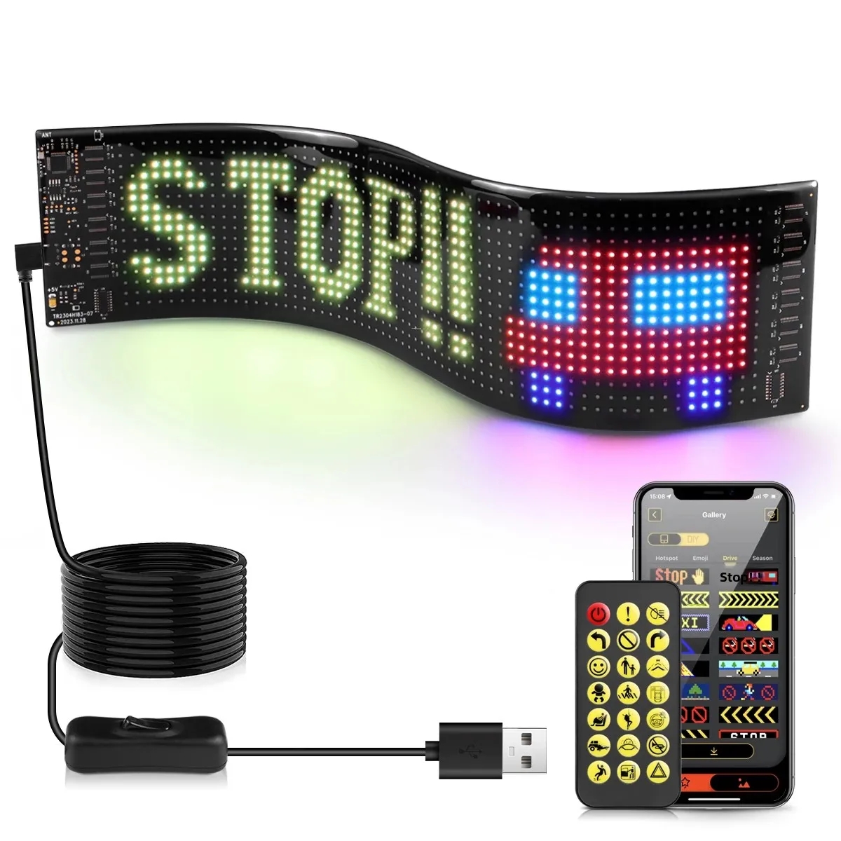 أحدث شاشة عرض LED RGB Fantasy Pixel لعام 2026 مع تطبيق بلوتوث للتحكم عن بعد ووضع الموسيقى تخصيص نص الصورة #1