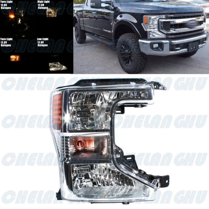 Halogen HeadLights For Ford F-250 SUPER DUTY 2020 2021 2022 Right Side Front HeadLamp Turn Light car accessories