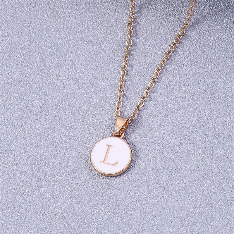 Aihua Minimalistische Initiale Emaille Weiß Schwarz A-Z Buchstaben Halskette für Frauen Alphabet Anhänger Schmuck Geburtstag Geschenke Großhandel – Detail 22
