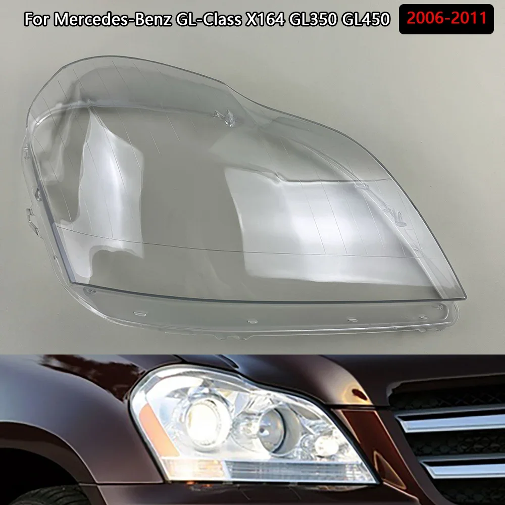 Headlight Shell Transparent Lampshade Headlamp Cover Lens Plexiglass For Mercedes-Benz GL-Class X164 GL350 GL450 2006-2011