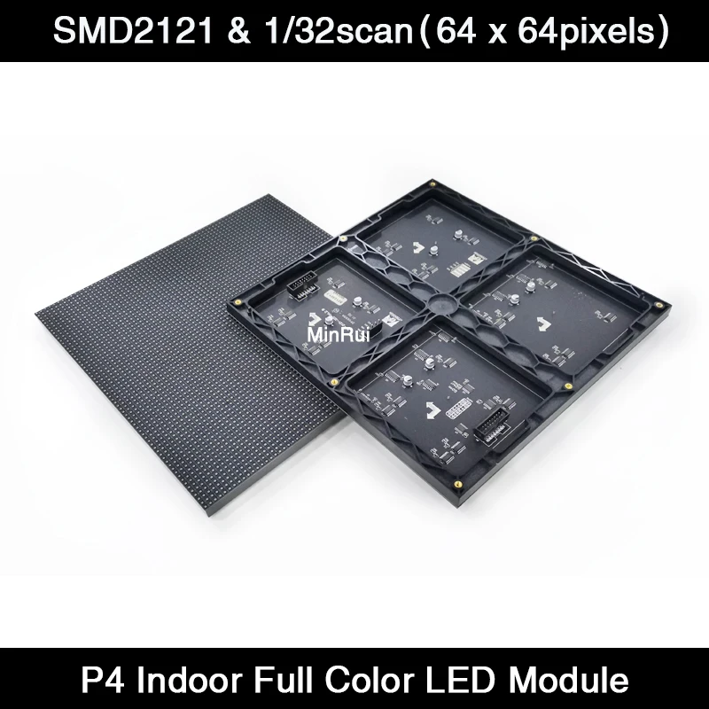 P4 HD Indoor Full Color SMD RGB LED Video Sign 256x256mm Matrix LED Display Module 64x64 Pixels High Resolution 1/32 Scan HUB75E