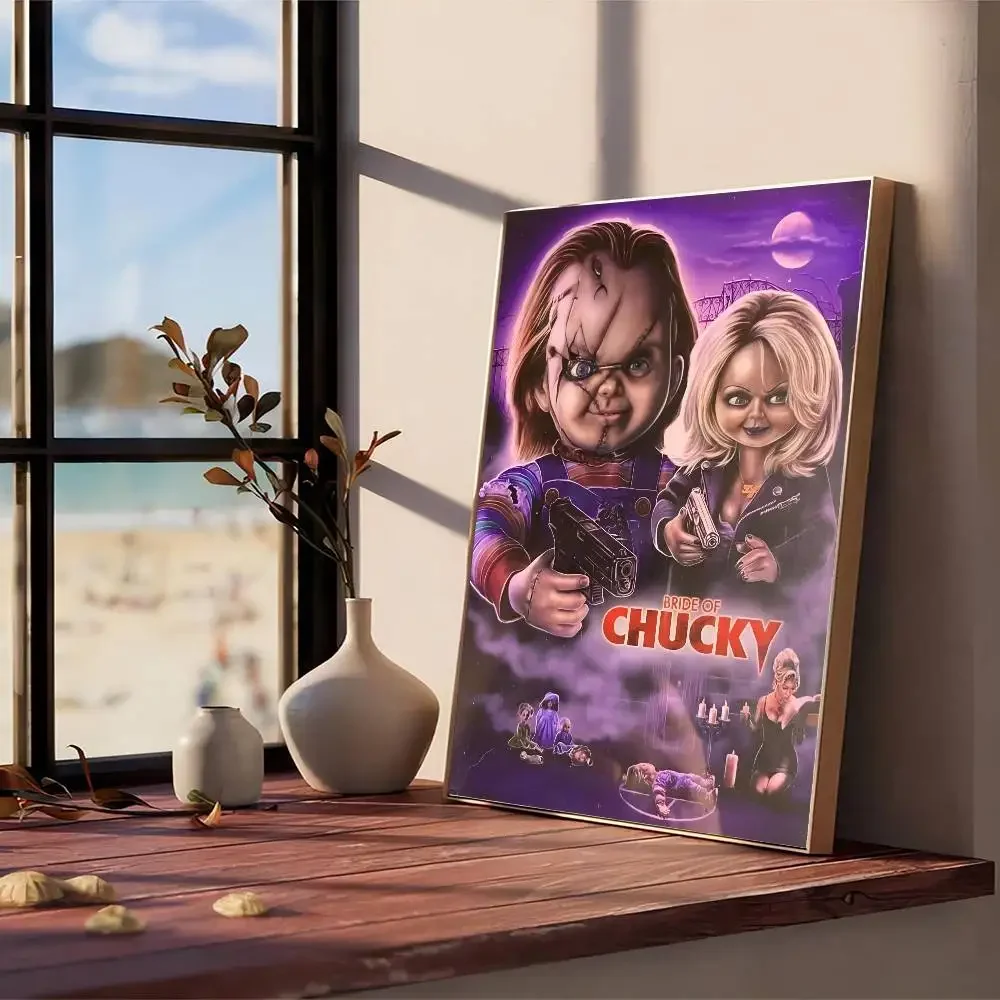 1 قطعة فيلم الرعب الكلاسيكي تشاكي الطفل اللعب دمية المشارك لزجة جدار الفن الطباعة غرفة المعيشة المنزلي غرفة نوم بار ديكور جمالي