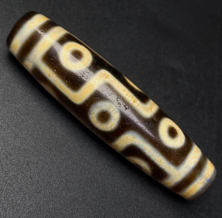 Magic Ancient Tibetan DZI Beads Old Agate 9 Eye Totem Amulet Pendant 57×15mm