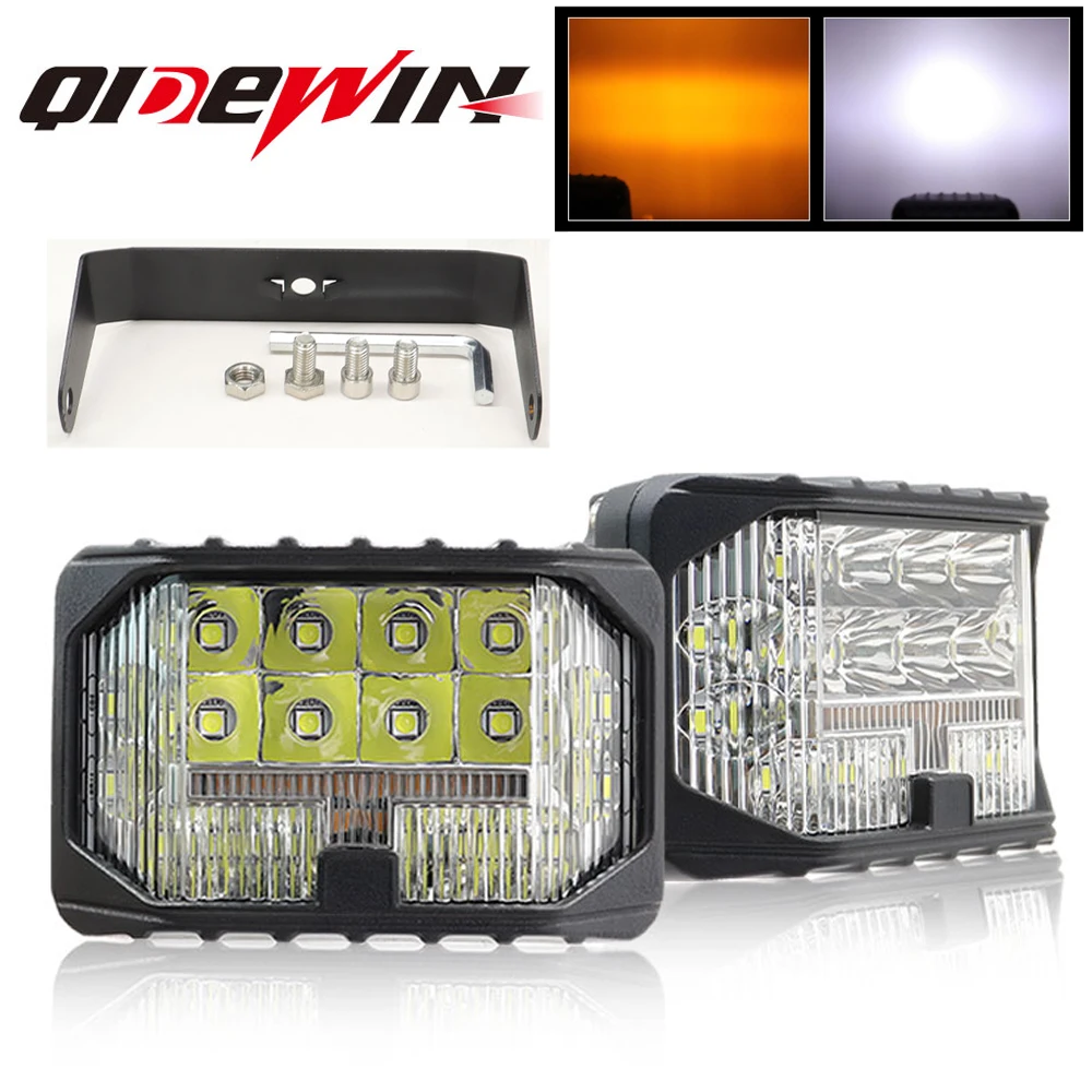 

3inch White Driving LED Lights for Car Truck Motorcycle Auxiliary headlight spot running light yellow Fog Lamp Square Work light