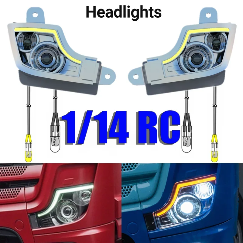 

Модель автомобиля: реалистичные последовательные фары 5В, аксессуары для модернизации для радиоуправляемых грузовиков Tamiya 1/14, BENZ 3363, 1851, ACTROS