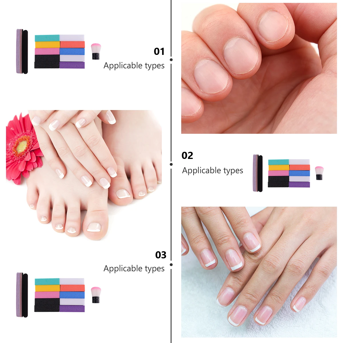 

1 set Nail Files Set Women Manicure Tools Strips Blocks Use Nail Art Supplies Multifunctional Portable Design