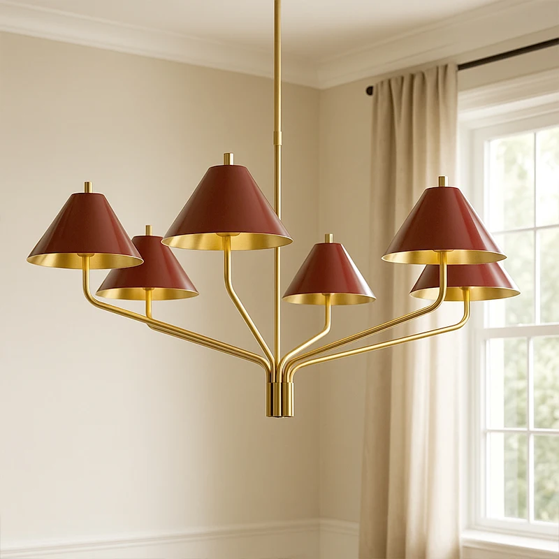 American rustic chandeliers Simple Designer Lustre Fabric Shade Dining Room Cottage Designer Lamps Ceiling Kitchen Island Light