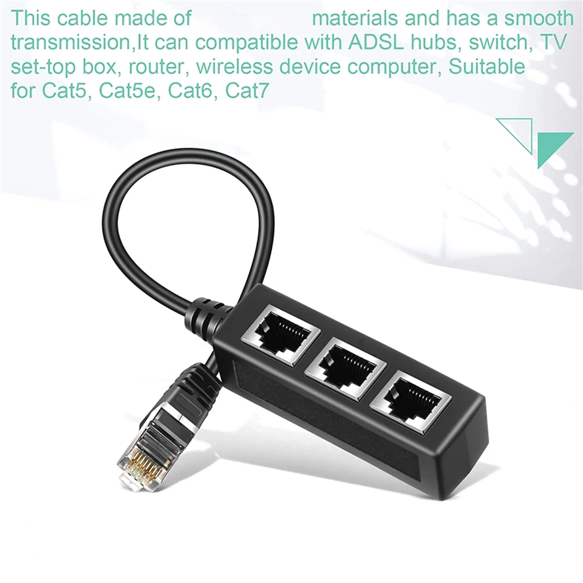 Rj45 Ethernet Splitter Adapter, Ethernet Splitter 1 to 3 , for Home